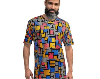 Men's T-shirt  Mondriaan  Composition In Red, Yellow and Blue - Art and Fashion