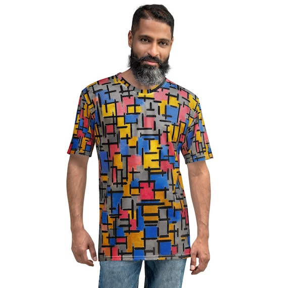 Men's T-shirt  Mondriaan  Composition In Red, Yellow and Blue - Art and Fashion