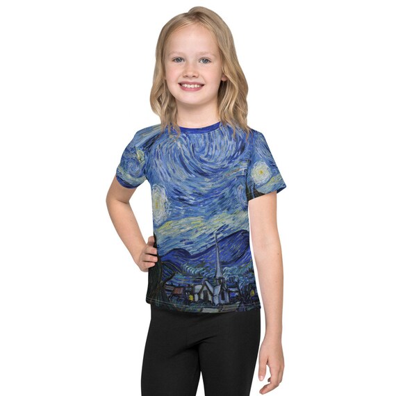 Kids crew neck t-shirt  Vincent van Gogh  Starry Night - Art and Fashion