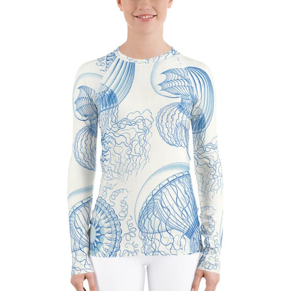 Women's Rash Guard  Ernst Haeckel  Art Form in Nature - Aesthetic Inspired Fashion Vintage Art Print Gift for Art Lover