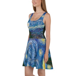 Vincent van Gogh  Starry Night  Skater Dress - Aesthetic Inspired Fashion Vintage Art Print Gift for Art Lover