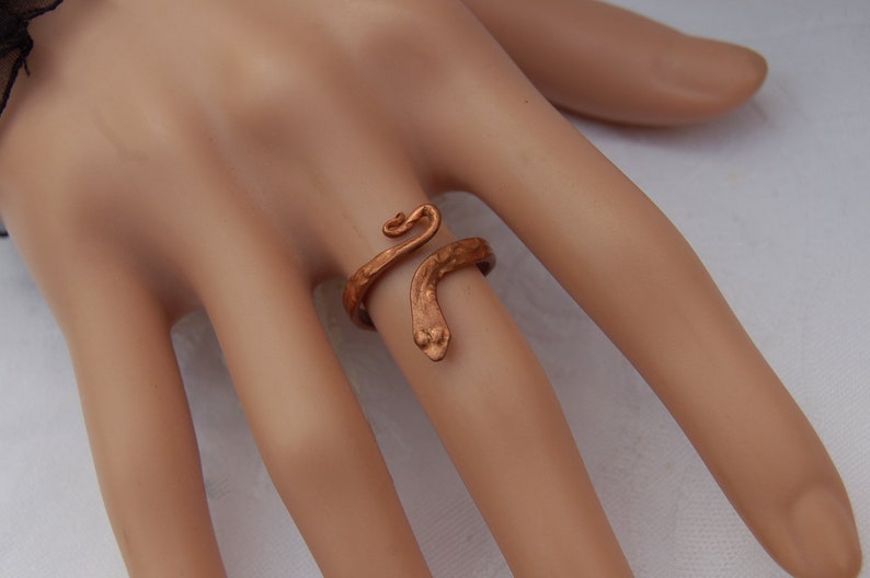 Handmade Copper Snake Ring One size fits all.