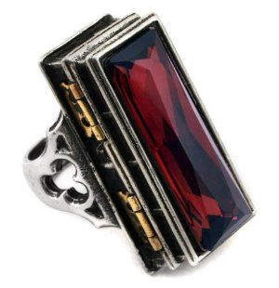 Sterling Silver Casket Poison Ring Sterling Silver Casket Poison Ring