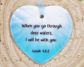 When You Go Through Deep Waters, Isaiah 43:2, Ceramic, Bible Verse, Christian Gift, Friendship Gift, Tough Times, Friendship, Best Friend