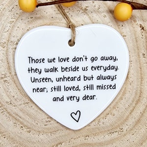 Those We Love Don&#39;t Go Away, Sympathy Gift, Bereavement Gift, Memorial, Sorry For Your Loss, Thinking Of You, Sympathy, Ceramic