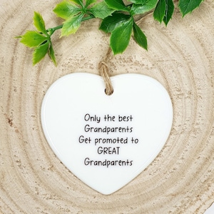 Only The Best Grandparents Get Promoted to Great Grandparents, Baby Announcement, Pregnancy Reveal, Baby Shower Gift, Ceramic Keepsake