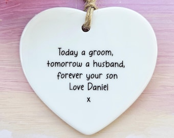 Personalised Mother of the Groom Ceramic Ornament - Wedding Day Keepsake