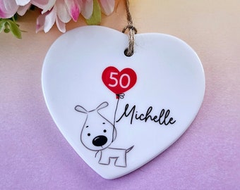 50th Birthday Gift, 50th Birthday, Personalised Gift, 50th Keepsake, Gifts,  Gift For Her, Dog, Birthday, Friend Gift, *Gift Box Included*