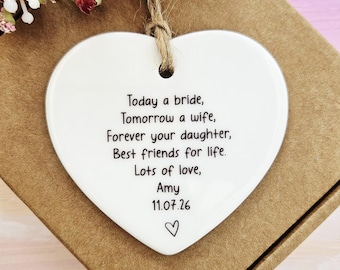 Personalised Mother of the Bride Gift - Wedding Day Gift for Mum - Ceramic Ornament