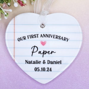 Regalo personalizzato per il 1° anniversario, primo anniversario, anniversario di carta, ornamento per il 1° anniversario, moglie, marito, *scatola regalo inclusa*
