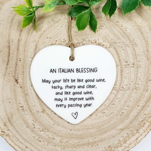 An Italian Blessing,  Wedding Gift, Ceramic Keepsake, Wedding Blessing, Anniversary Gift, House Warming Gift, Engagement Gift, Christmas