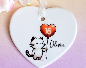 16th Birthday Gift, Personalised Gift, Cat Lover, 16th Birthday, Sweet 16, Gift For Her, Cat Gift, Birthday Gift, Handmade