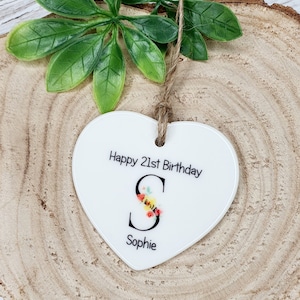Happy 21st Birthday | 21st Birthday Gift For Women | 21st Birthday Best Friend | Personalised Gift | Gift For Her | Ceramic Heart