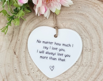 I love you | Ceramic Ornament | Gift for Her | Gift for Girlfriend | I'll Always Love You | Anniversary Gift | Gift For Him