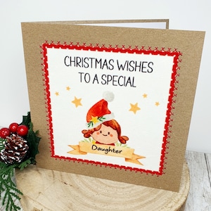 Kerstwensen | Aan een bijzondere dochter | Dochters kerstkaart | Handgemaakt | Gepersonaliseerd | Meisjes kerstkaart