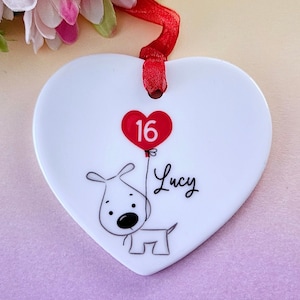 Regalo de 16 cumpleaños, regalo personalizado, recuerdo de 16 años, regalos, regalo para ella, perro, cumpleaños, regalo para amiga, *Caja de regalo incluida*