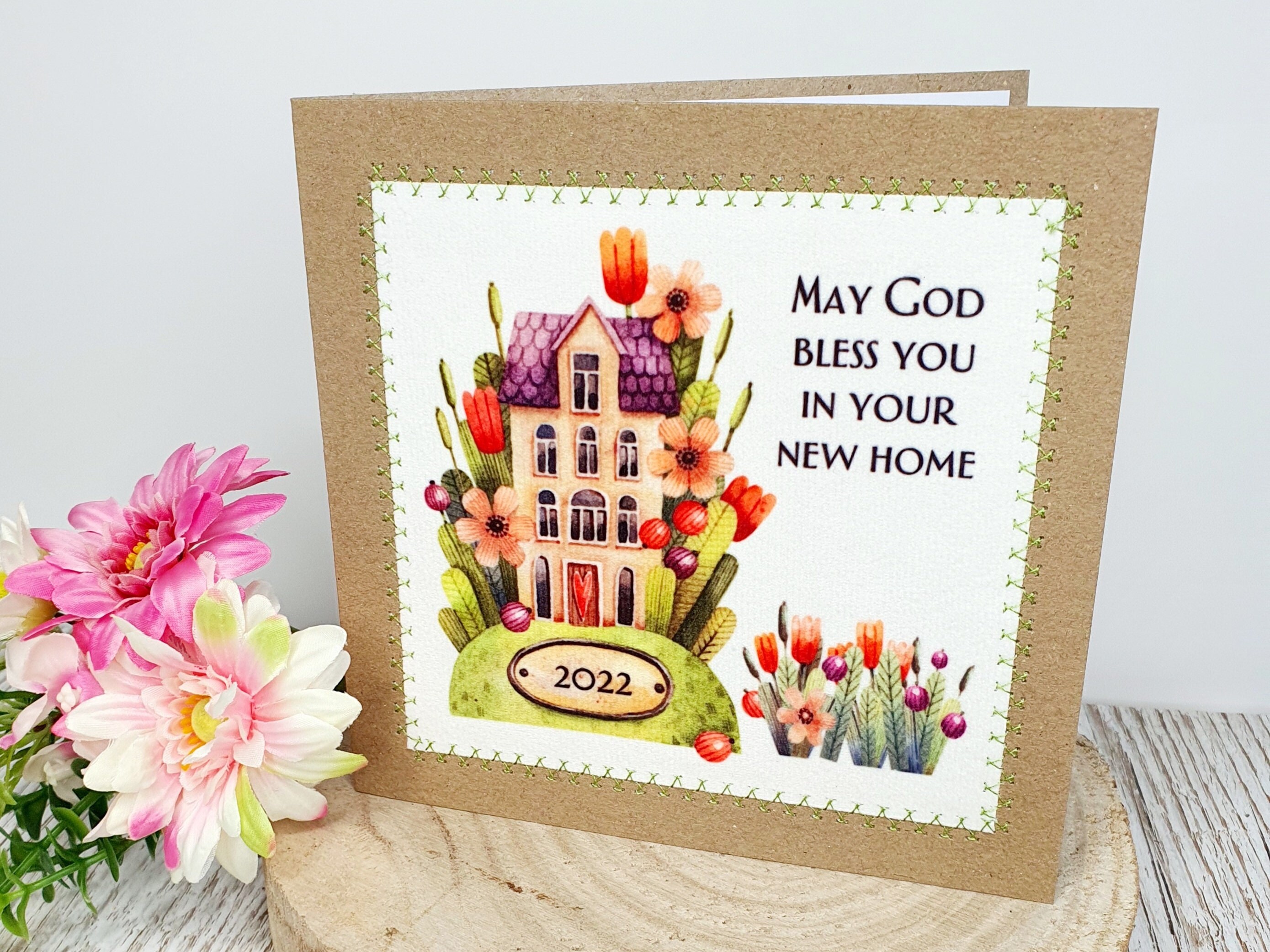 May God Bless You In Your New Home Whimsical Greeting Card New 