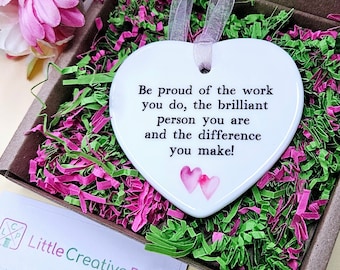 Be Proud of the Work You Do, Thank You Gift, Graduation Gift, Coworker Gift, Gift For Her, Friend Gift, Ceramic *GIFT BOX INCLUDED*