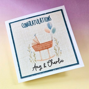 Gepersonaliseerde nieuwe babykaart, babyjongen, babymeisje, welkom in de wereld, gefeliciteerd, nieuwe ouderskaart, nieuwe babykaart, handgemaakt