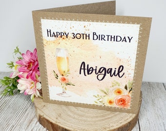 Happy 30th Birthday Card | 30th Birthday Card | Handmade Cards | Happy 30th Birthday | 30 And Fabulous | Personalised Birthday Card