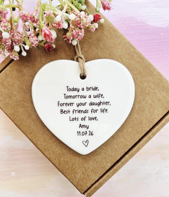 Personalised Mother of the Bride Gift - Wedding Day Gift for Mum - Ceramic Ornament