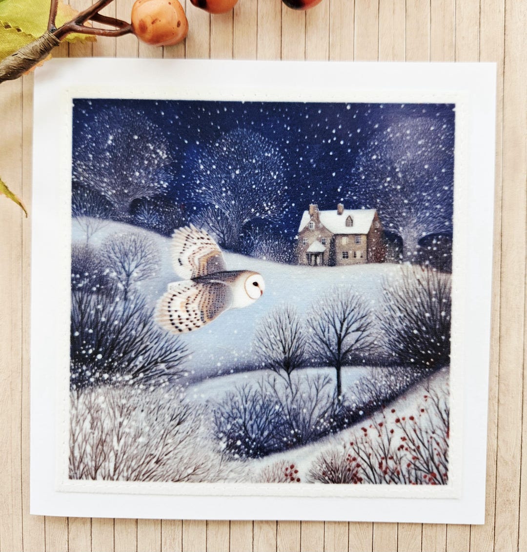 Winter Owl Illustration Greeting Card, Blank Inside, 5x5 - Etsy