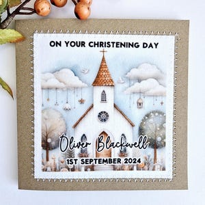 Biglietto di battesimo personalizzato, nipote figlio nipote figlioccio, giorno del battesimo, battesimo, regalo di battesimo, cresima, fatto a mano