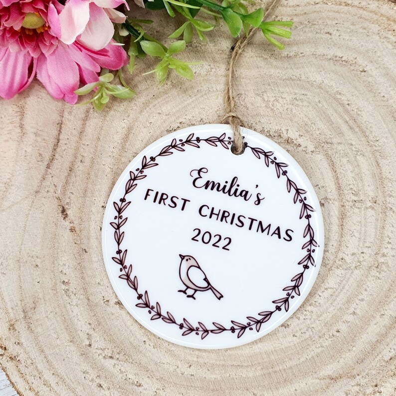 Personalised Baby's First Christmas | Ceramic Tree Decoration | Baby's First Christmas Ornament 2021 | My First Christmas | My 1st Christmas 