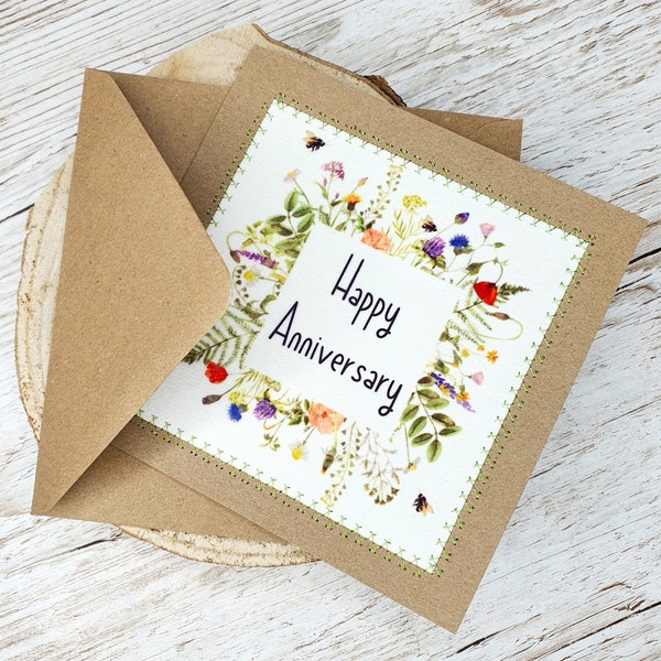 Anniversary Card | Happy Anniversary | To You Both | Anniversary Wishes | Greeting Card | Wildflower
