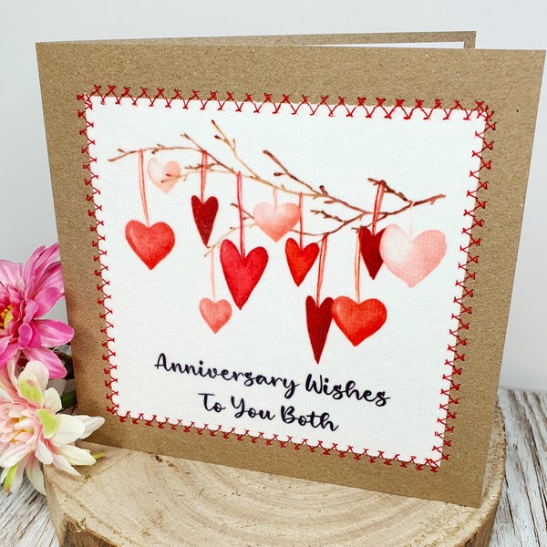 Anniversary Wishes, To You Both, Happy Anniversary, To A Special Couple, Greeting Card, Hearts, Anniversary