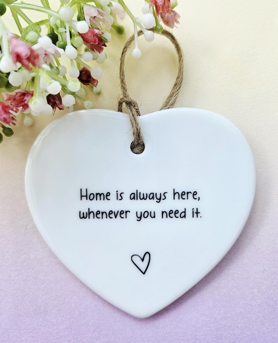 Home Is Always Here, Good Luck At University, Hug In A Box, New Chapter Gift, Gift For Daughter, University, Ceramic Heart Keepsake