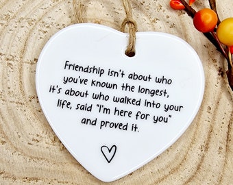 Friendship Isn't About Who You've Known The Longest, Friend Gift, Gift For Friend, Gift For Her, Birthday Gift, Christmas, Thank You Gift