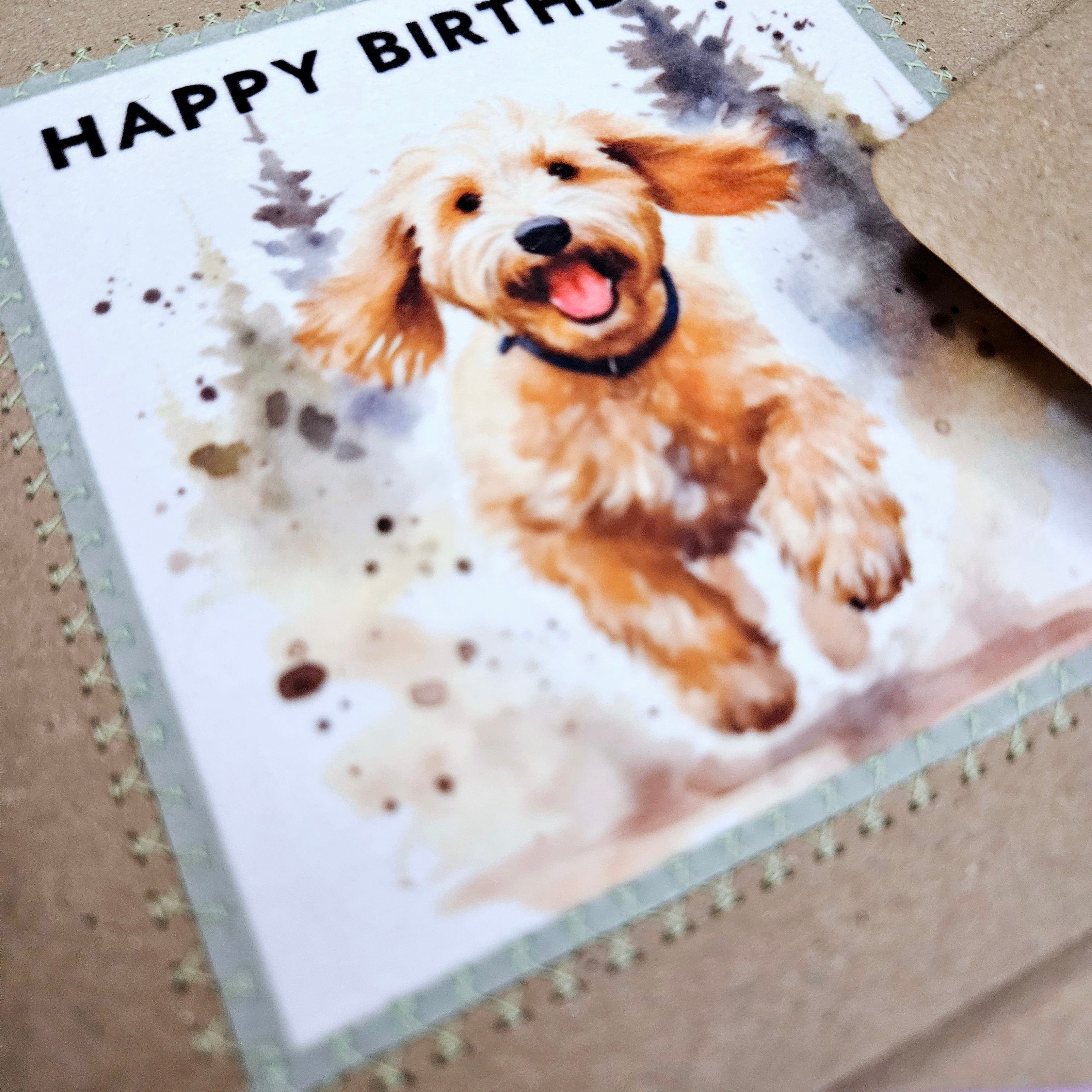 Carte D'anniversaire Cockapoo – 145 Mm X 145 Mm