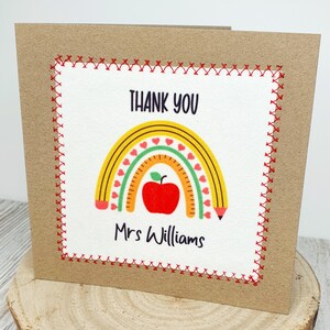 Tarjeta de agradecimiento / Gracias / Maestro / Apreciación del maestro / Tarjeta de maestro de gracias / Asistente de enseñanza / Arco iris
