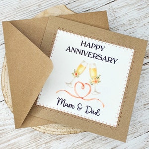 Carte d’anniversaire personnalisée | Maman et papa | Joyeux anniversaire | Carte d'anniversaire | Anniversaire des parents