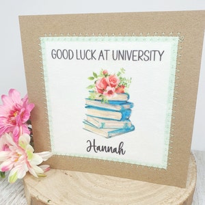 Universiteitskaart | Veel succes op de universiteit | Gepersonaliseerd | Veel geluk kaart | Veel succes bij de universiteit | Naar de universiteit | Boeken