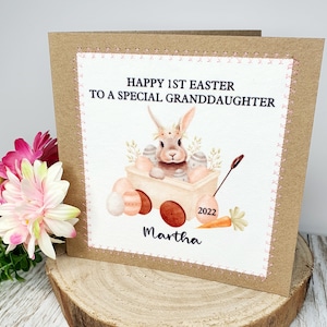 Premières petites-filles | de Pâques Spécial petite-fille | | personnalisé 1ère carte de Pâques | Joyeuses Pâques | | bébé personnalisé Lapin de Pâques