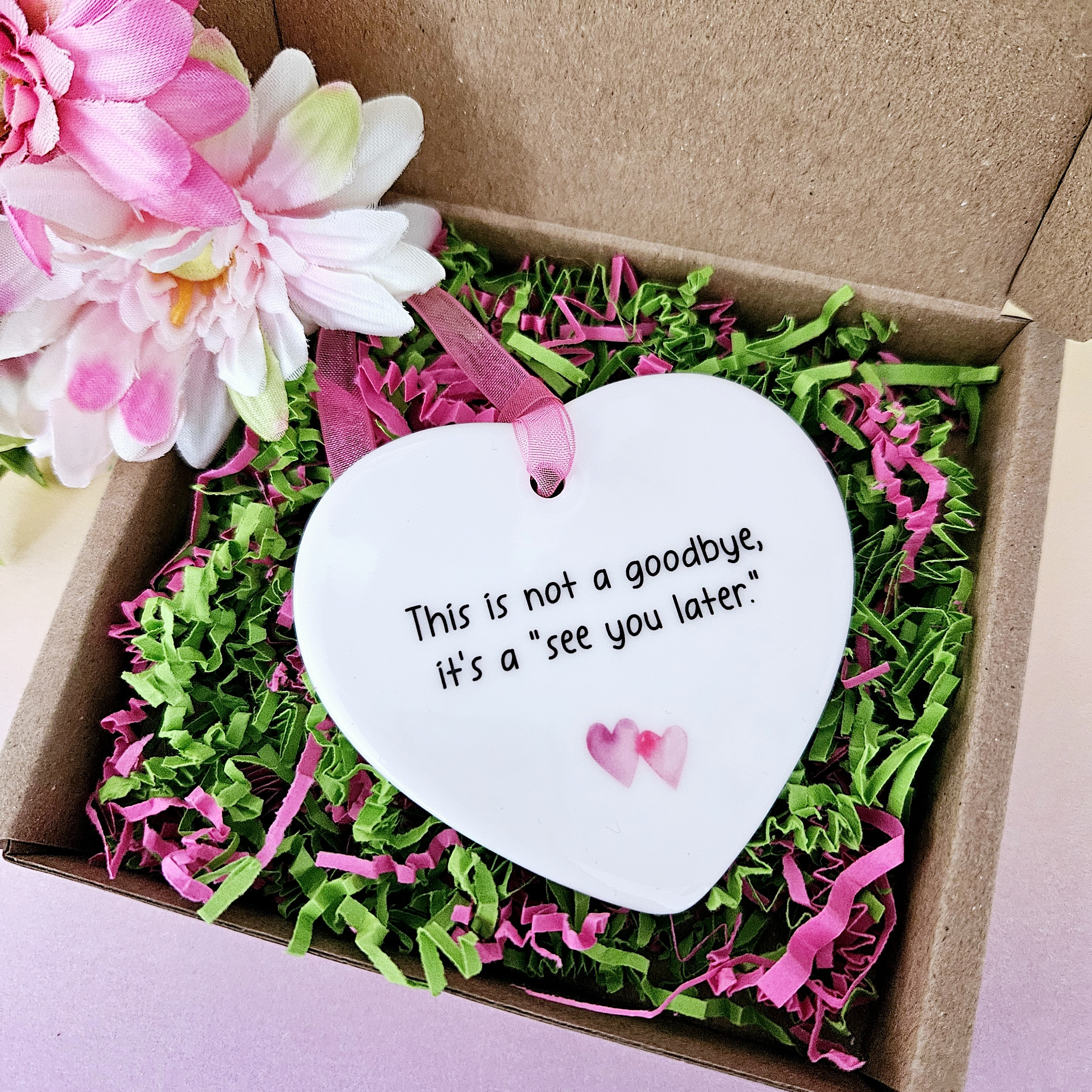 Regalo Di Pensionamento Per Donne – Ornamento A Cuore In Ceramica, Frase Ispiratrice, 7,6 Cm