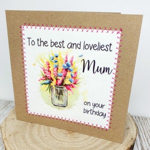 Feliz cumpleaños / Madre / Mamá / Mamá / Mamá Tarjeta de cumpleaños / Tarjeta de felicitación / Hecho a mano / Tarjeta especial de cumpleaños de mamá