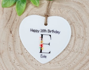 Happy 16th Birthday | 16th Birthday Girl | Sweet 16 | Personalised Gift | Gift For Her | Ceramic Heart