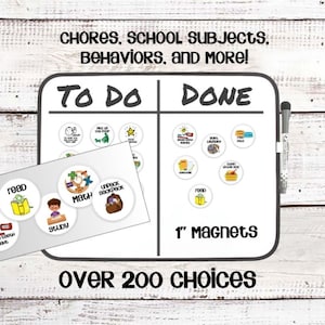 Chore Responsibility Behavior Chart School Magnets 1" -Mix and Match - You Choose