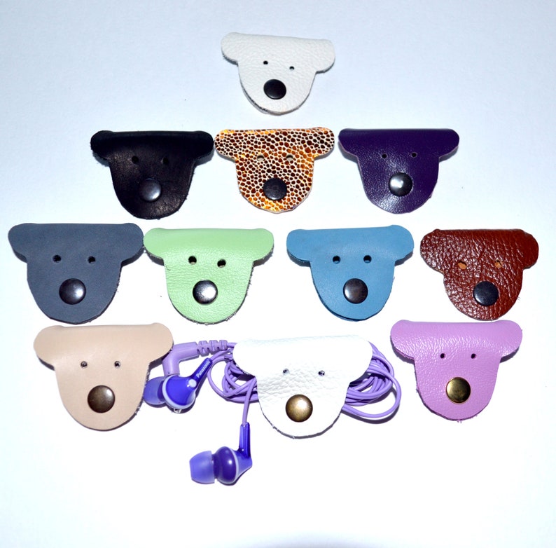 Cable organizer earphone holder headphone leather holder cord Etsy