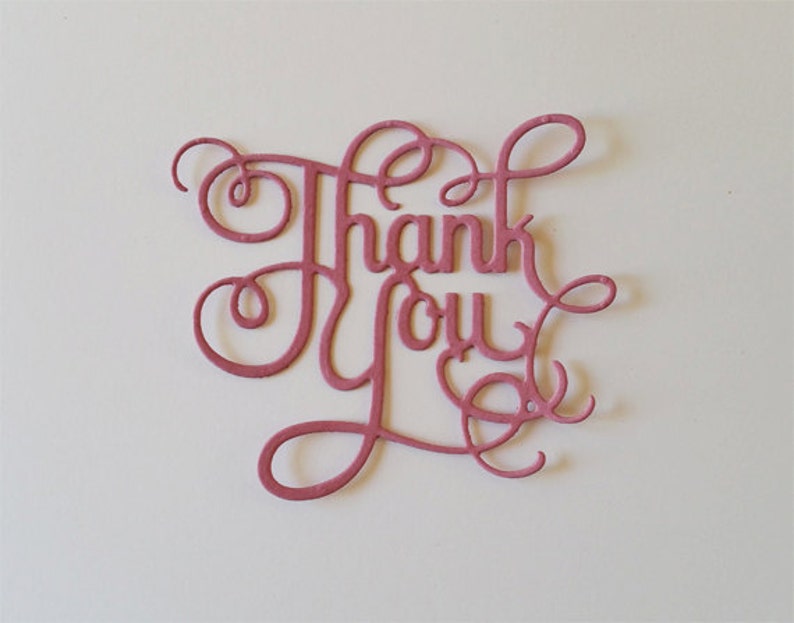 Thank You Script Die Cuts Etsy