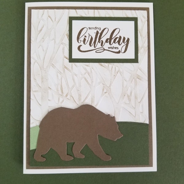 Bear in the Woods Birthday Card Kit of 5