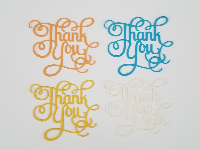 Thank You Script Die Cuts Etsy