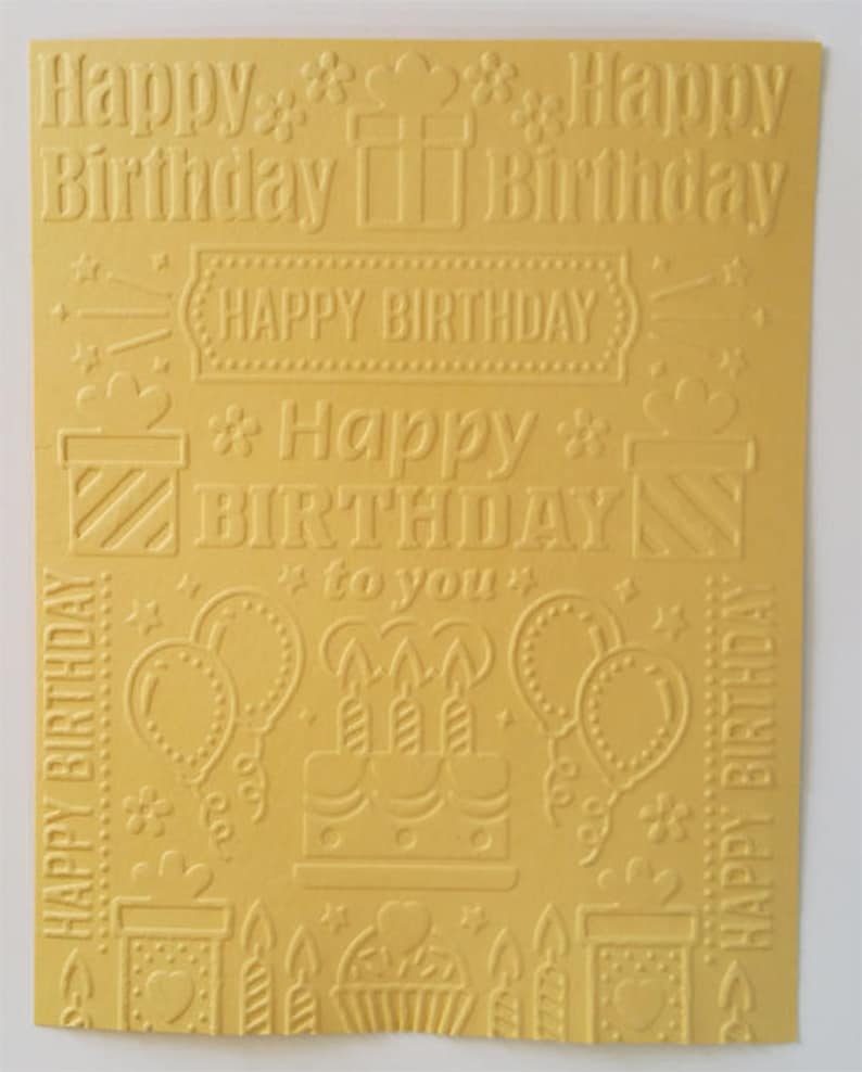 Birthday Collage Embossed Card Stock Sheets or CardsEnvelopes