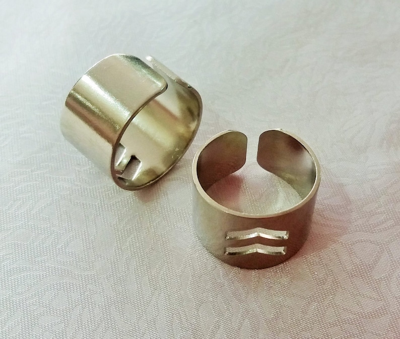 14 mm Blanks Brass Sheet Findings 8 Pcs Silver Tone Color 21 mm Adjustable Ring