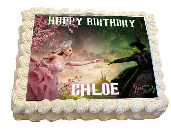 Wicked The Movie Personalised Birthday Cake Topper – Any Name & Age - View #2