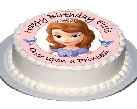 Sofia the First Edible Cake Topper on Frosting Paper