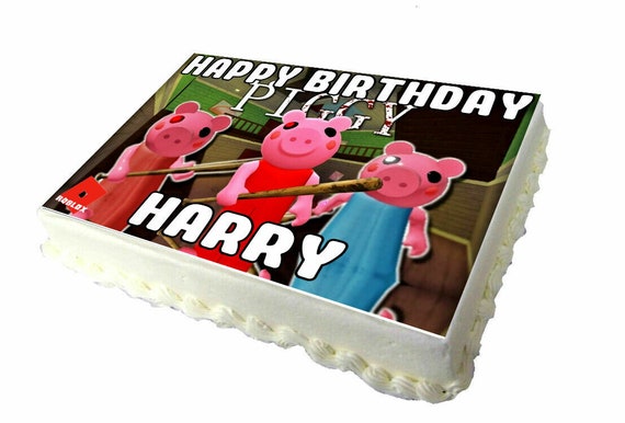 Piggy Roblox A4 Birthday Cake Topper with Any Name | Etsy